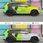 SUV Crossover Car Mockup in Side Sight