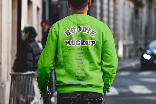 Sweatshirt in City Mockup