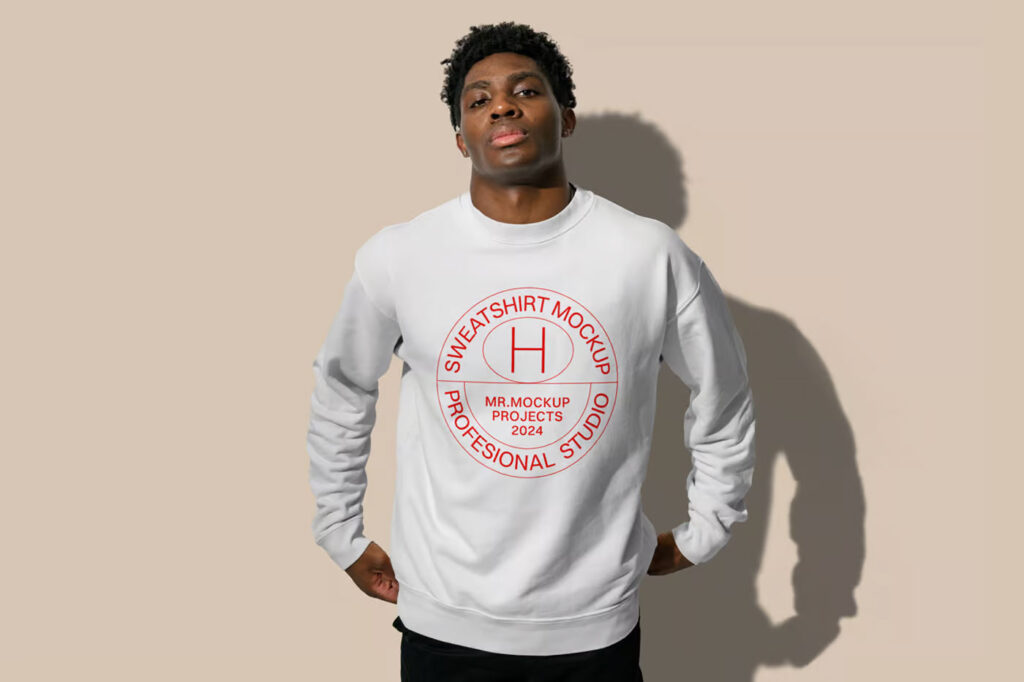 Sweatshirt on Men Mockup