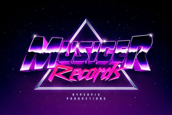 Synthwave 80s Text and Logo Effect