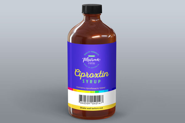 Syrup Amber Bottle Mockup in Front Sight