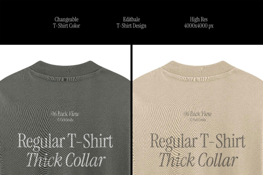 T-Shirt Collar Closeup Mockup Back View