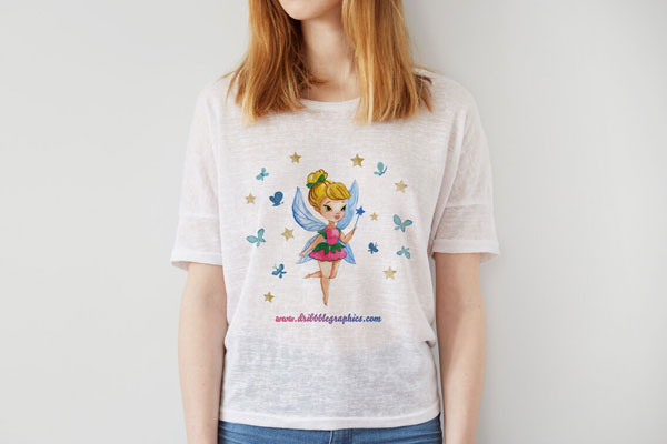 T-Shirt Mockup Featuring a Girl Wearing it in the Front View