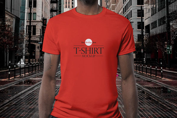 T-shirt Mockup Featuring a Man Wearing it in Front View