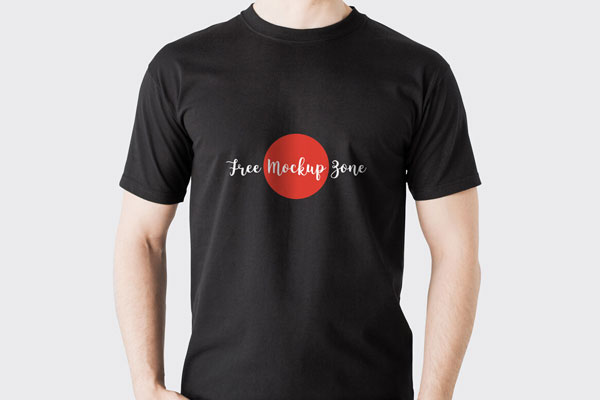 T-shirt Mockup Featuring a Man Wearing it Standing in Front View