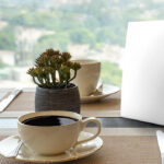 Table Tent Card in a Realistic Environment Mockup