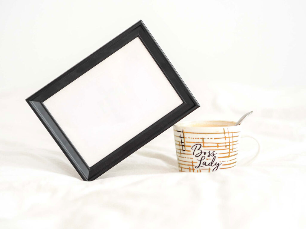 Tabletop Photo Frame Mockup in Front View