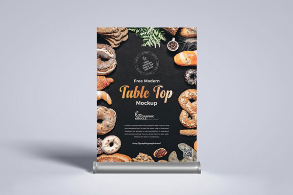 Tabletop Standing in the Front View Mockup