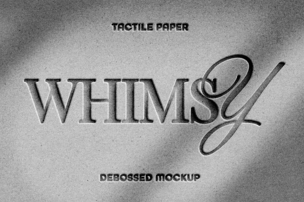 Tactile Paper Debossing Text Effect / Logo Mockup