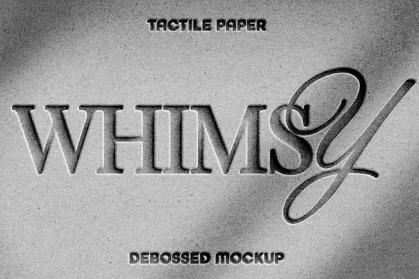 Tactile Paper Debossing Text Effect / Logo Mockup