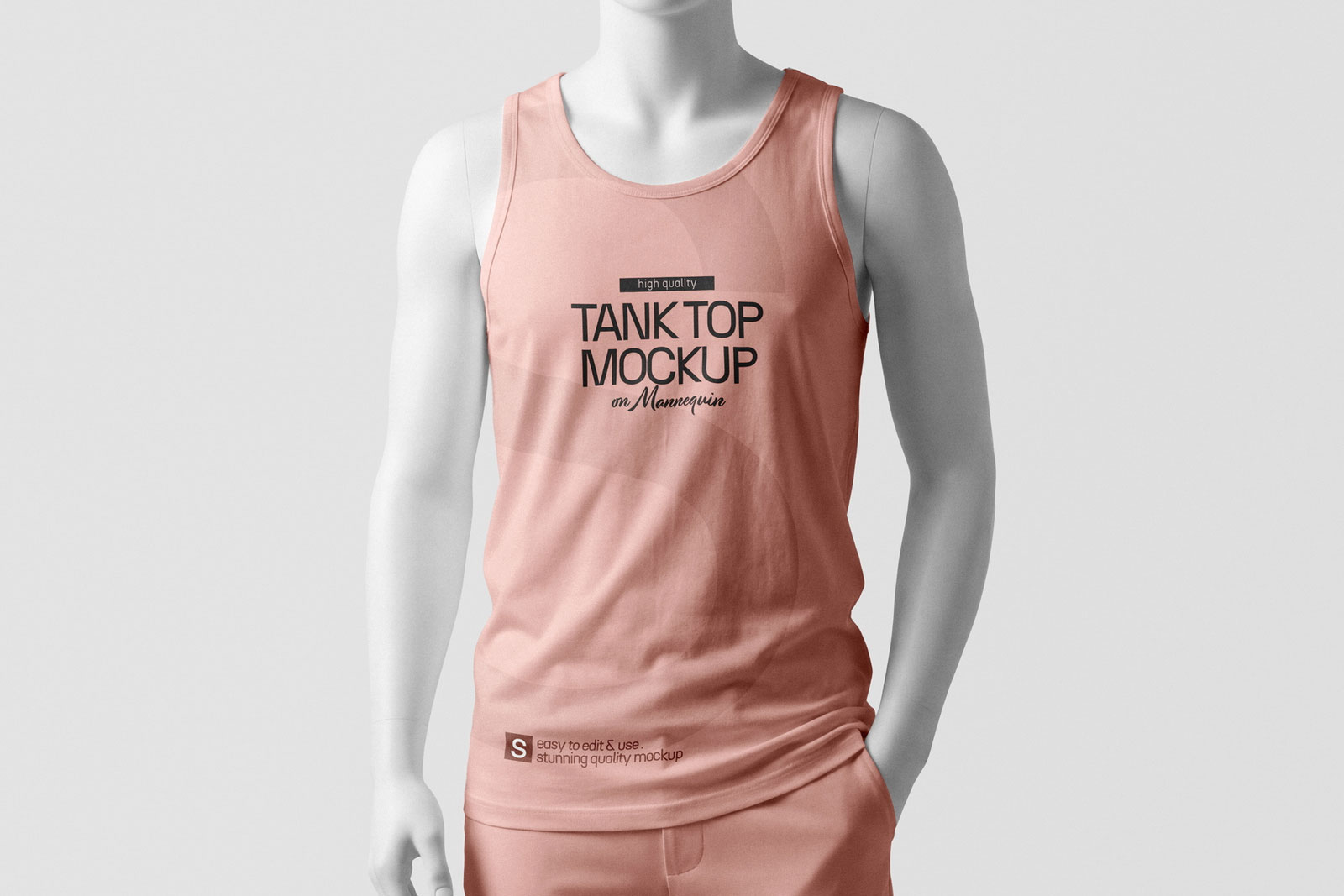 Free Tank Top Mockup on Mannequin PSD Template