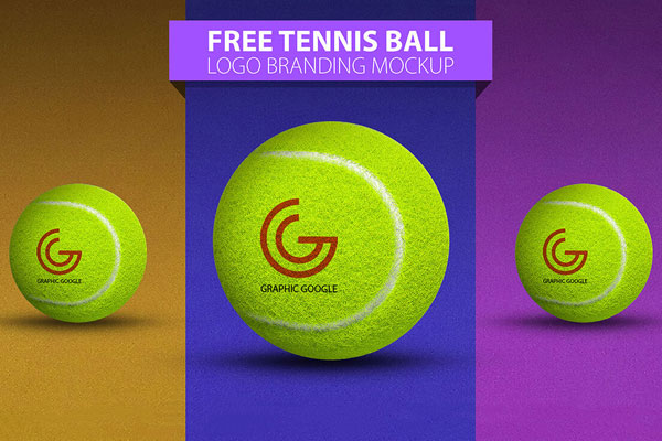 Tennis Ball Logo Branding Mockup with Realistic Texture