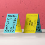 Two Tent Fold Business Card Mockup