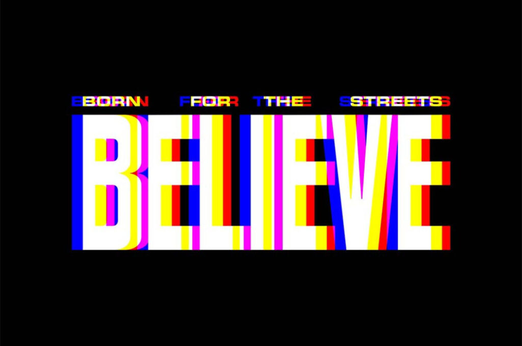 Text and Logo Anaglyph Distortion Mockup
