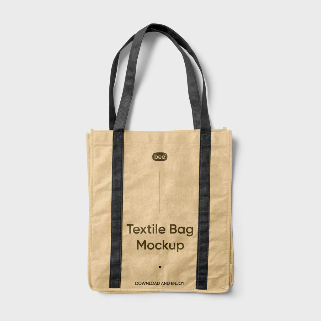 Textile Shopping Bag Mockup in Front View