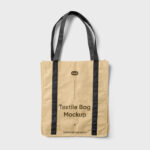 Textile Shopping Bag Mockup in Front View