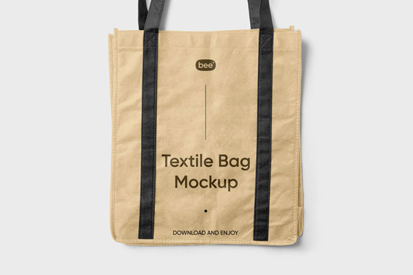 Textile Shopping Bag Mockup in Front View