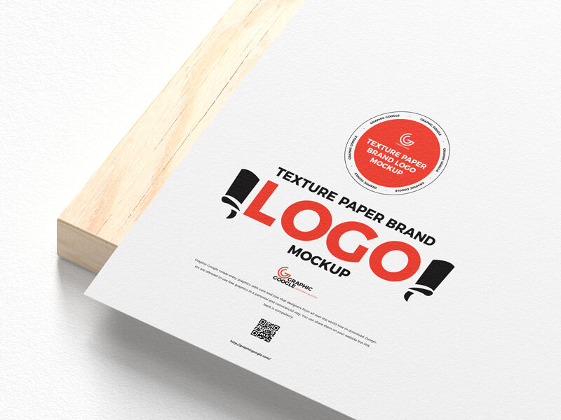 Textured Paper Logo Mockup on a Wooden Board FREE PSD
