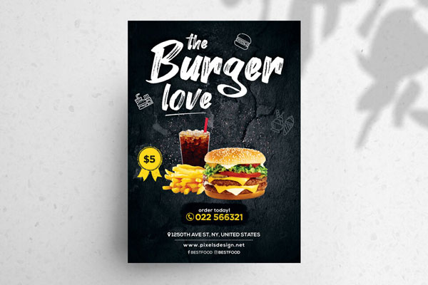 The Burger and Fast-Food Restaurant Flyer Template flyer preview