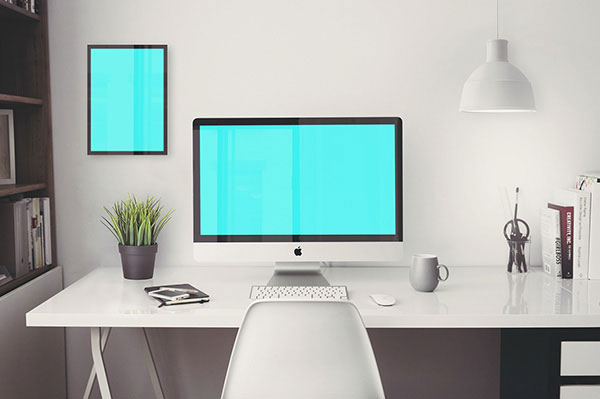 The Mockup of an iMac Retina 5K with Frame Poster
