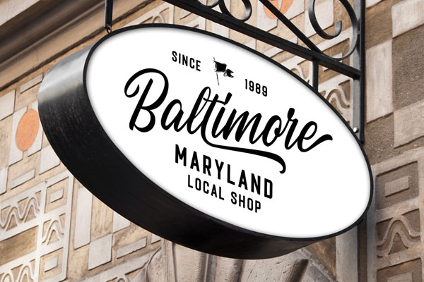 Thick Sign Mockup in Perspective View