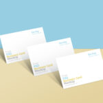 Three Business Cards in a Row Mockup