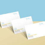 Three Business Cards in a Row Mockup