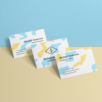 Three Business Cards Mockup in a Row