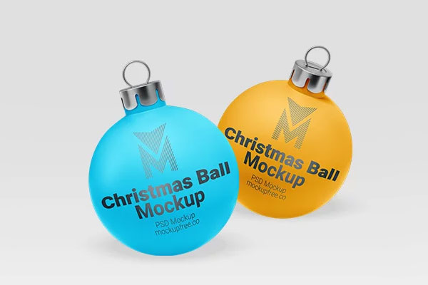 Three Christmas Ball Mockups