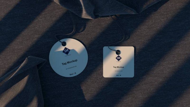 Three Circle and Square Hang Tag Mockups