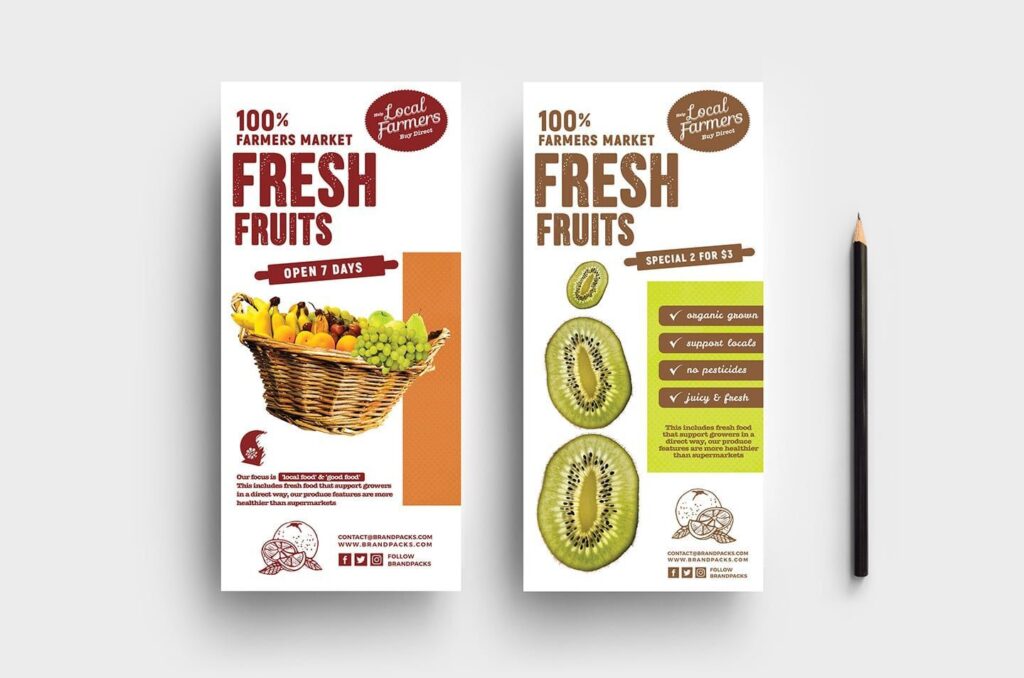 Three Colorful Farmers Market Poster and Flyer Templates
