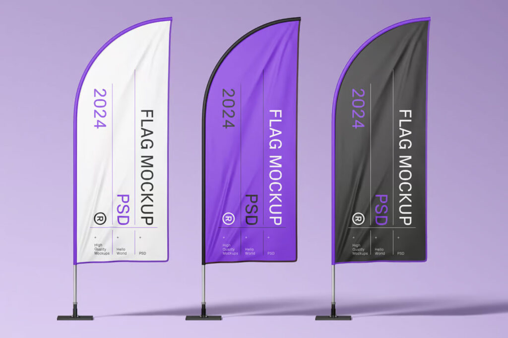 Three Convex Flags Mockup