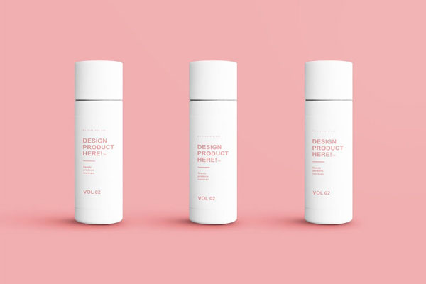 Three Front View Beauty Product Packaging Mockups