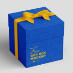 Three Gift Box with a Bow on Top Mockups