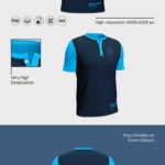Three Henley Jersey T-Shirt Mockups