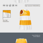 Three Isolated Baby Dresses from Every Angle Mockup