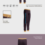 Three Mockups Featuring Front, Back and Side Views of Track Pants