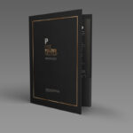 Three Mockups Featuring Standing Pocket Folders in Different Positions