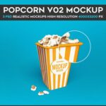 Three Mockups of a Popcorn Bucket from Different Angles