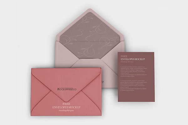 Three Mockups of Gorgeous Envelopes from Different Views