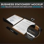 Three Mockups Showcasing Different Stationery Scenes
