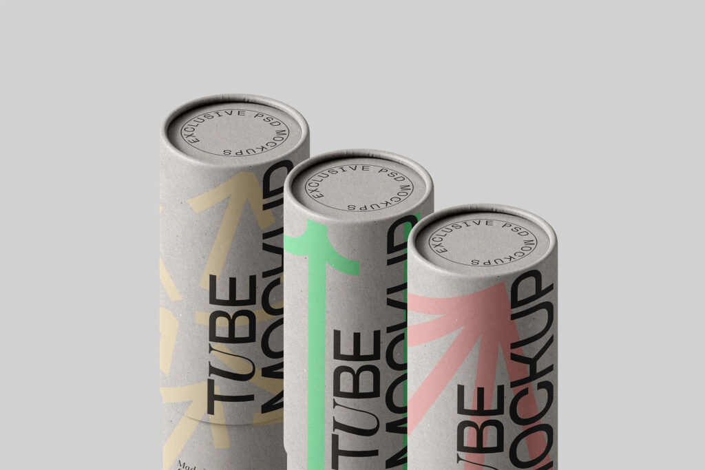 Three Paper Tube Mockups