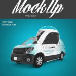 Three Realistic Mockups of a Van
