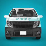 Three Realistic Mockups of a Van