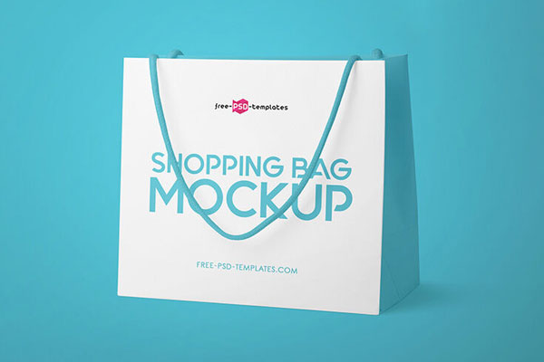 Three Realistic Shopping Bag Mockups with Different Views