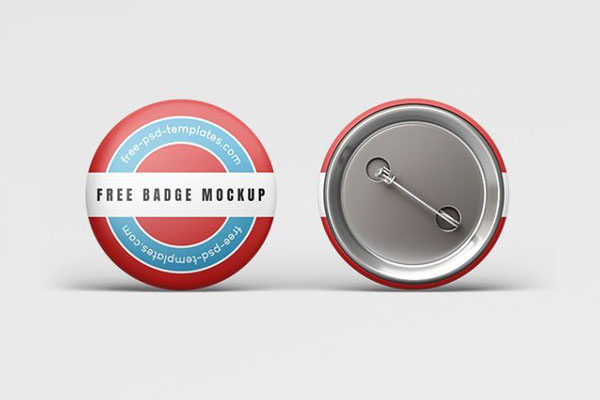 Three Round Pin button Badge Mockups