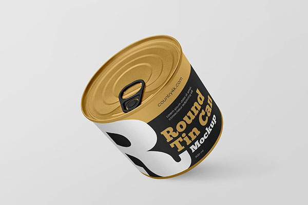 Three Round Tin Can Mockups in Different Positions