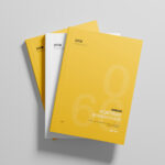 Three Softcover Book Mockup from Top View