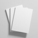 Three Softcover Book Mockup from Top View