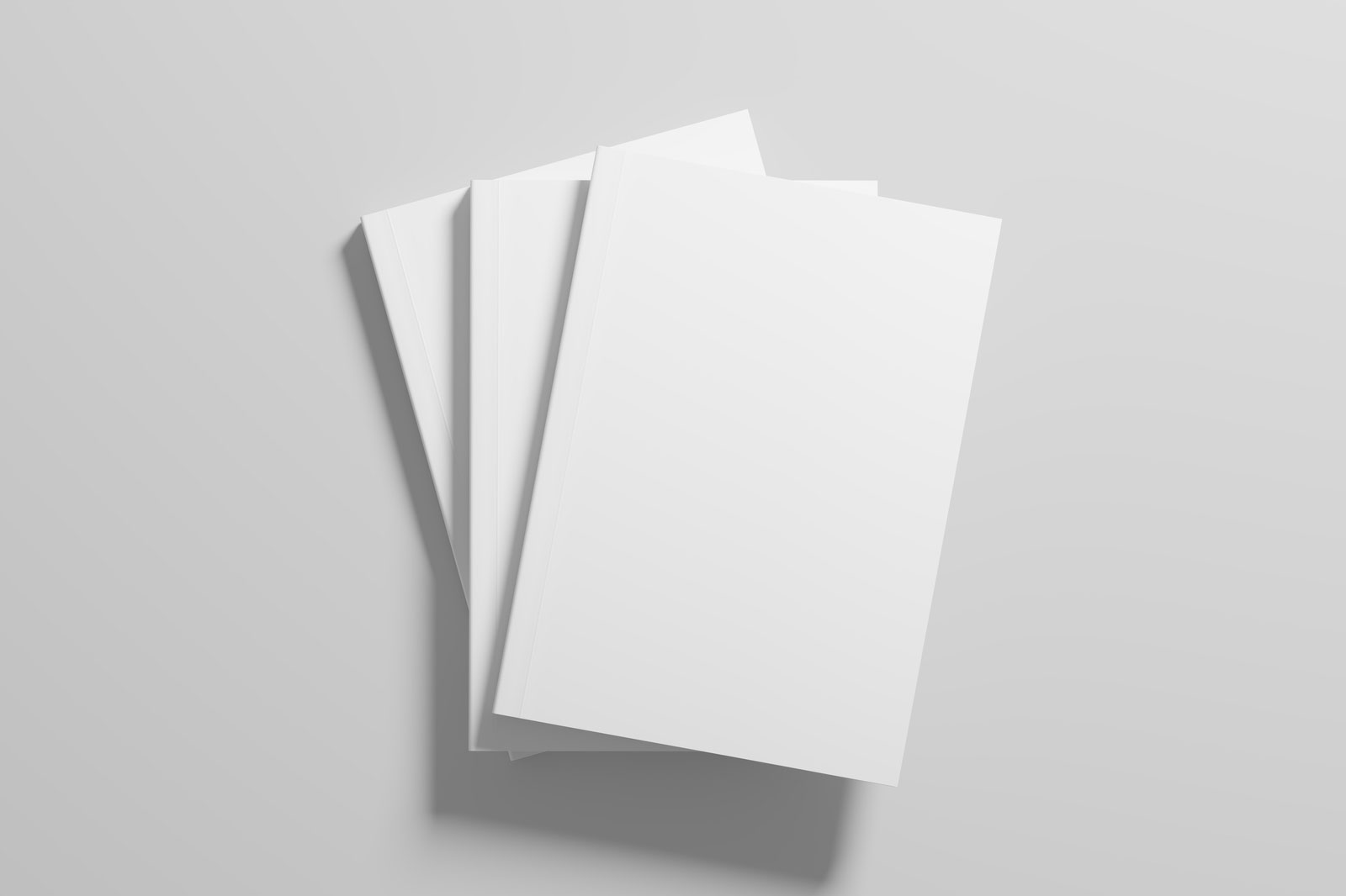 Free Three Softcover Book Mockup from Top View PSD Template